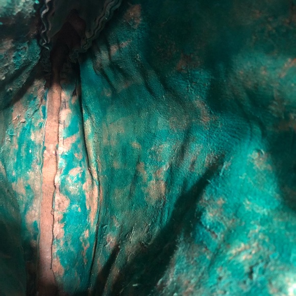 Hand dyed Green Leather Purse - Picture 10 of 11